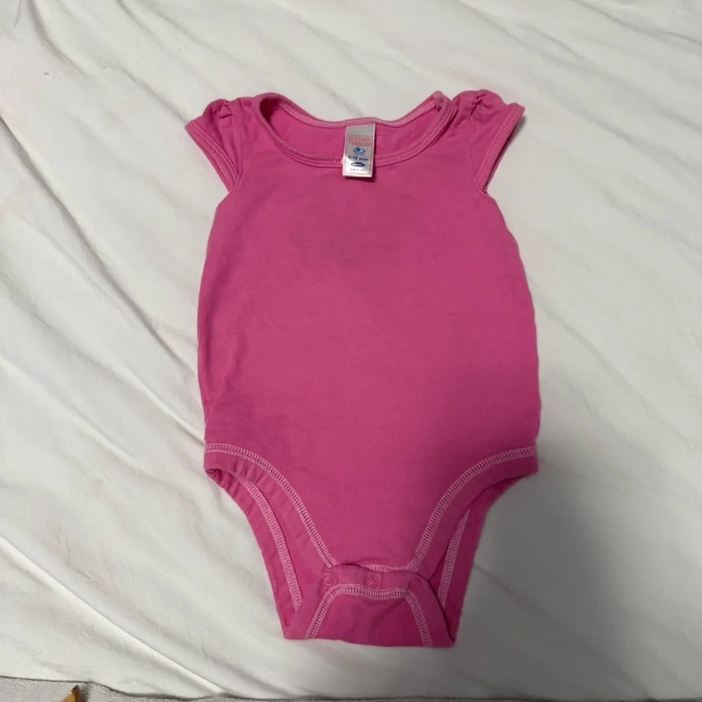 Vintage VTG Y2K 2003 Old Navy Baby Two Piece Pink Onsie Jean Dress Outfit